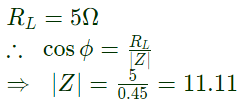 Previous Year Questions- Steady state AC Analysis | Network Theory (Electric Circuits) - Electrical Engineering (EE)