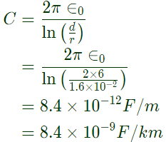 Previous Year Questions- Performance of Transmission Lines, Line Parameters and Corona - 1 | Power Systems - Electrical Engineering (EE)
