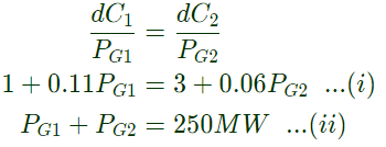Previous Year Questions- Economic Power Generation and Load Dispatch | Power Systems - Electrical Engineering (EE)