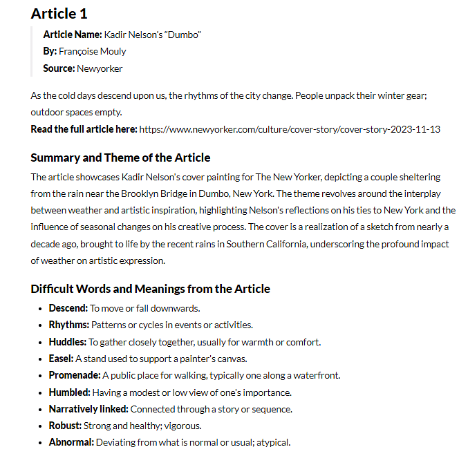 Snippet from EduRev Daily Reads 