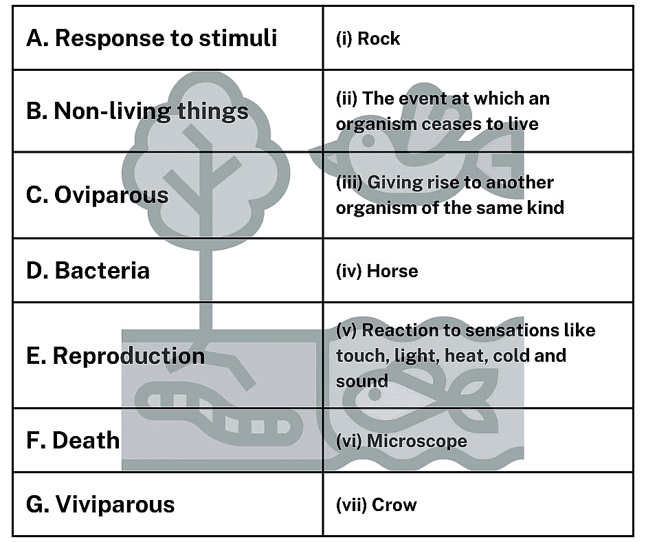 Class 5 Science - Living Things - CBSE Worksheets Solutions - 1