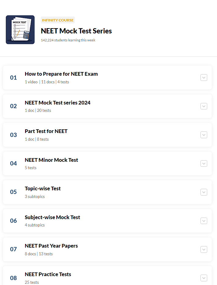 What do you get under the EduRev Infinity Package for Chemistry? | Chemistry Class 12 - NEET