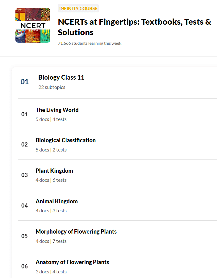 What do you get under the EduRev Infinity Package for Biology? | Biology Class 11 - NEET