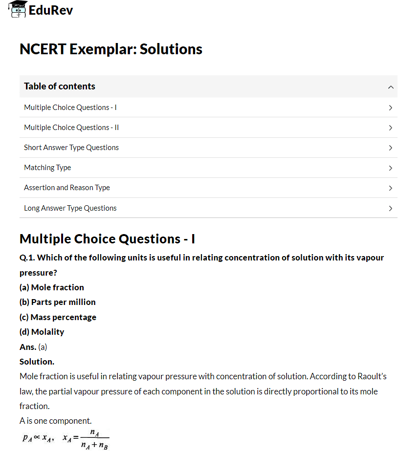 NCERT Exemplar: Solutions
