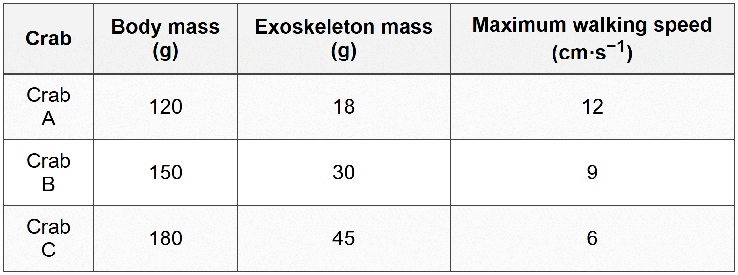 Question 2: Exoskeletons and Endoskeletons