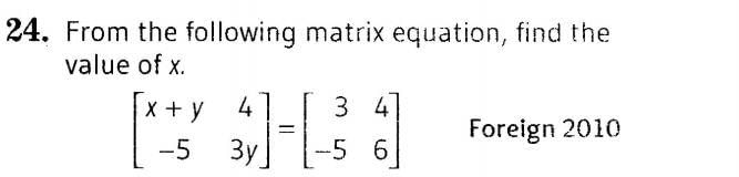 Matrices (Important Questions) Class 12th 2019