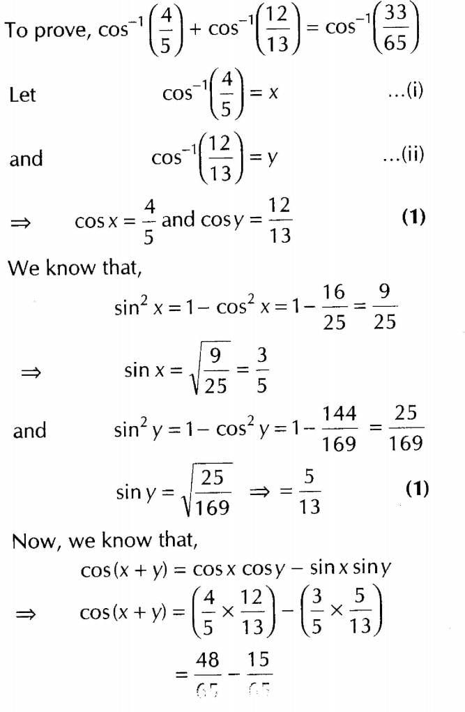 Inverse Of Trigonometric Functions (Important Questions) Class12th 2019 - CBSE/Schools
