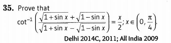Inverse Of Trigonometric Functions (Important Questions) Class12th 2019 - CBSE/Schools