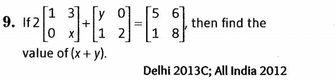Matrices (Important Questions) Class 12th 2019