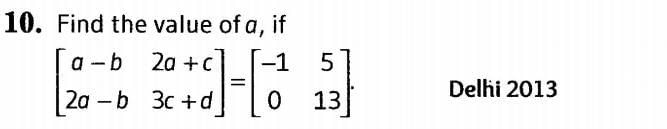Matrices (Important Questions) Class 12th 2019