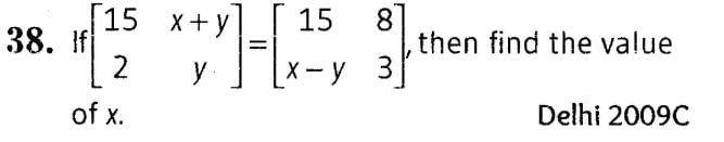 Matrices (Important Questions) Class 12th 2019