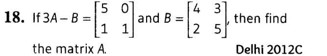 Matrices (Important Questions) Class 12th 2019