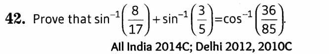 Inverse Of Trigonometric Functions (Important Questions) Class12th 2019 - CBSE/Schools