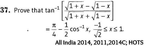 Inverse Of Trigonometric Functions (Important Questions) Class12th 2019 - CBSE/Schools