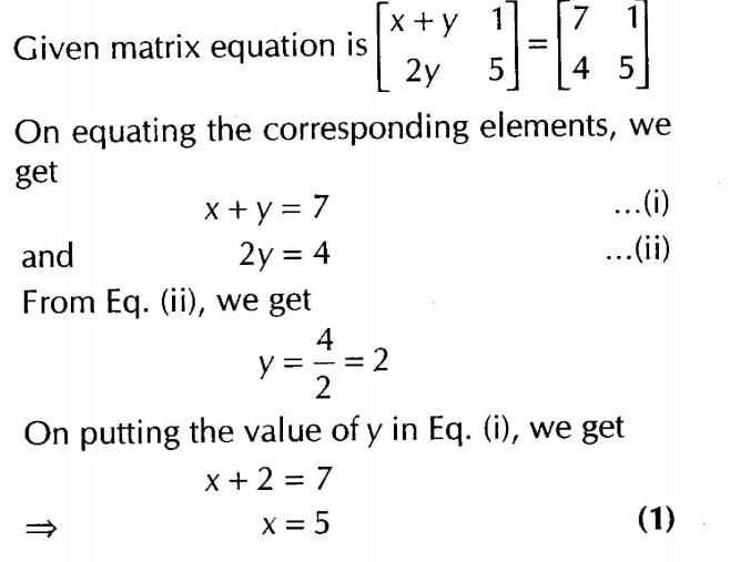 Matrices (Important Questions) Class 12th 2019