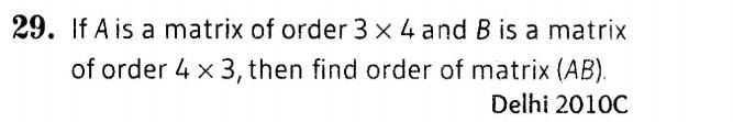 Matrices (Important Questions) Class 12th 2019