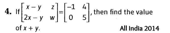 Matrices (Important Questions) Class 12th 2019