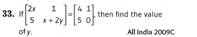Matrices (Important Questions) Class 12th 2019