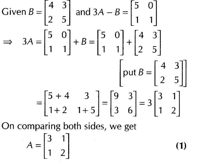 Matrices (Important Questions) Class 12th 2019