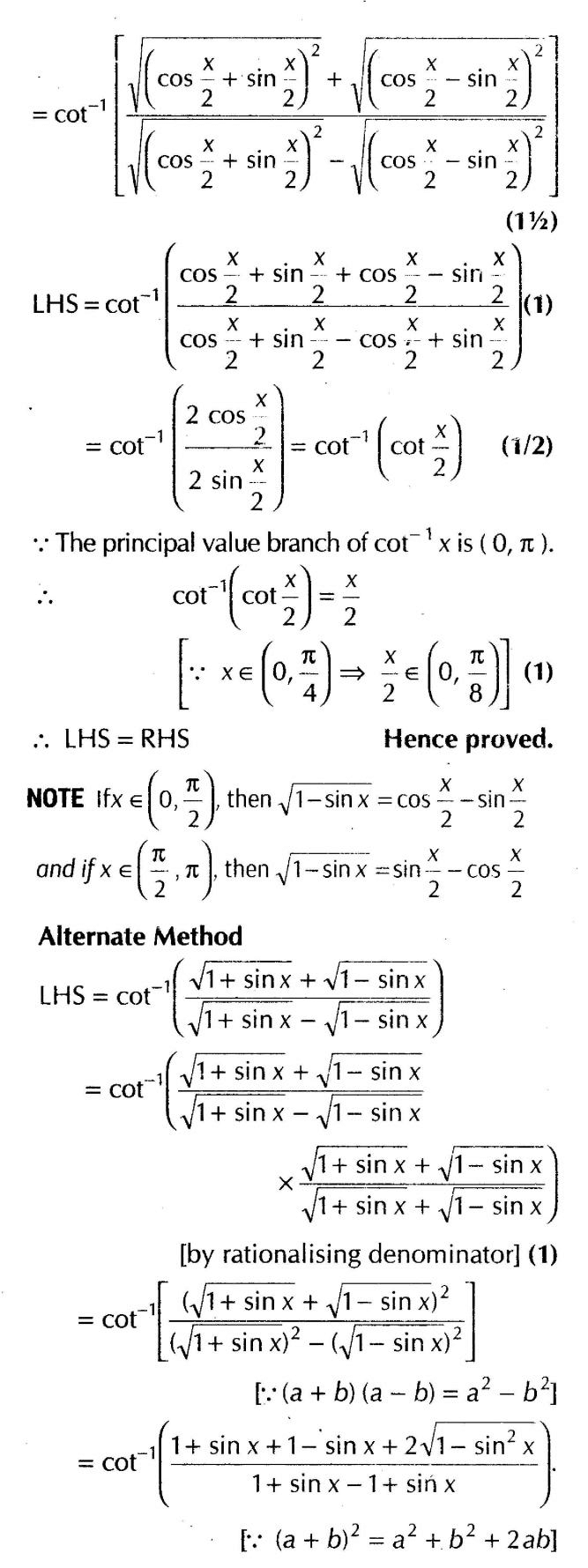 Inverse Of Trigonometric Functions (Important Questions) Class12th 2019 - CBSE/Schools