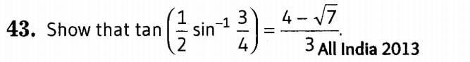Inverse Of Trigonometric Functions (Important Questions) Class12th 2019 - CBSE/Schools
