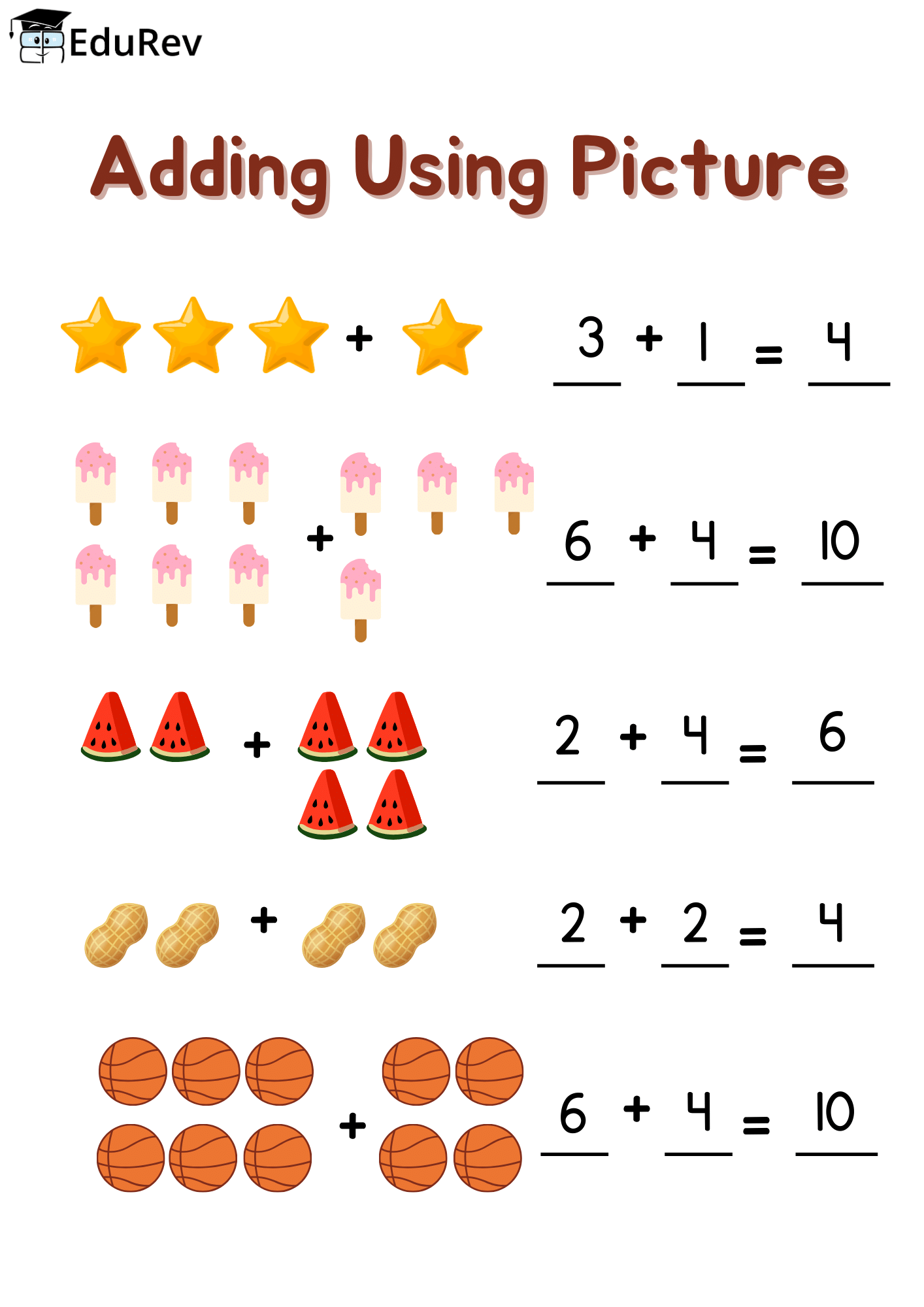 Printable Poster: Adding Using Picture | Maths for UKG