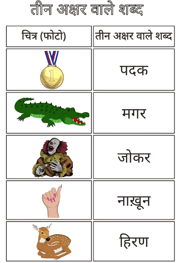 3 अक्षरो के शब्द | Hindi for LKG