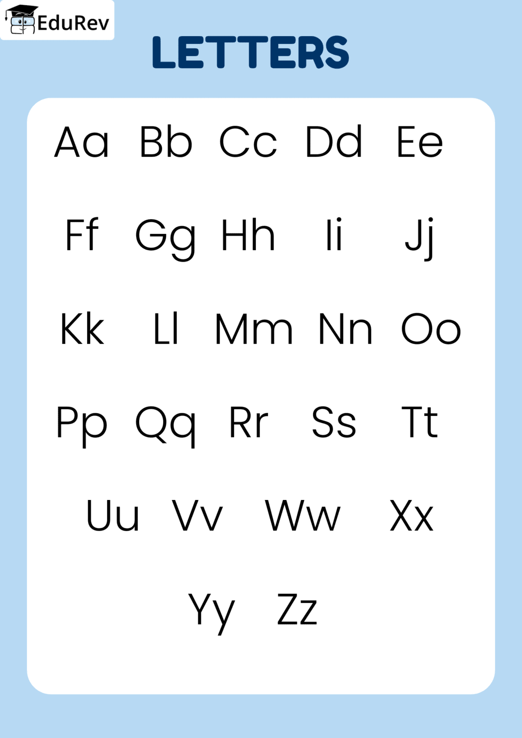 Printable Poster: Letters | English for UKG