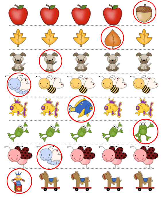 Worksheet Solutions: Same - Different - 1 | Maths for LKG
