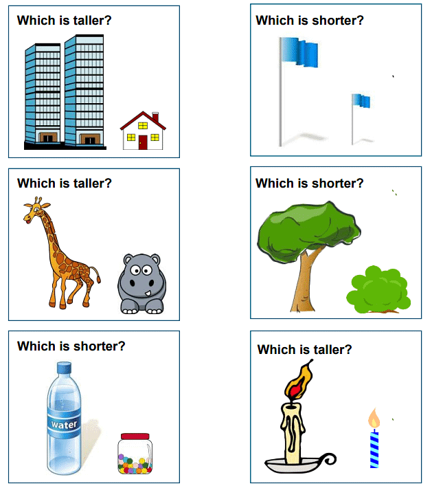Worksheet: Tall - Short - 1 | Maths for LKG