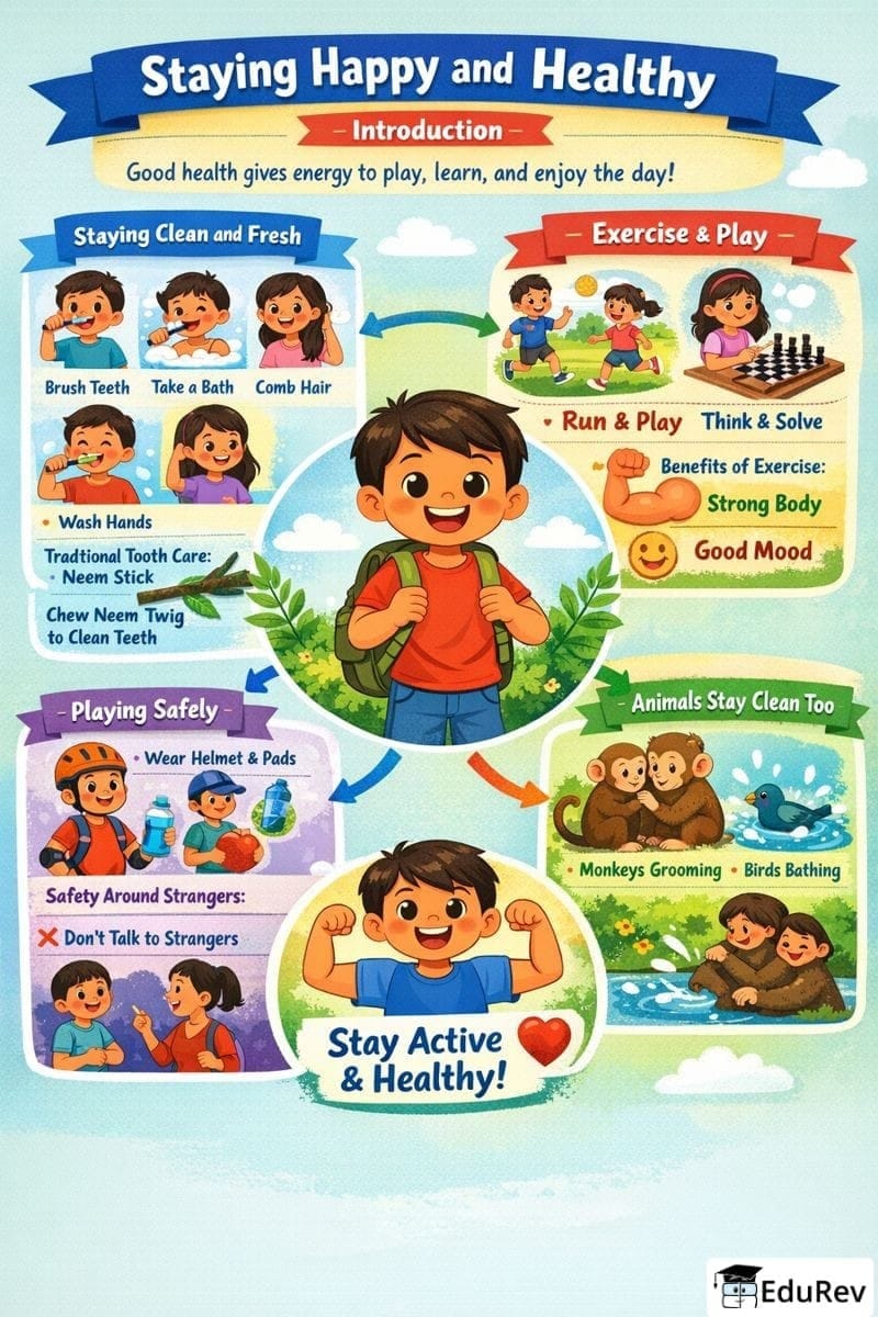 Infographics Staying happy and healthy - EVS Class 3 The World around us