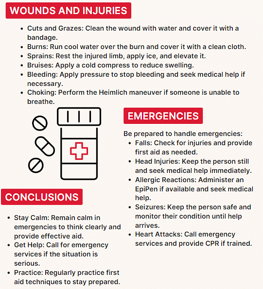 Safety and First Aid Class 4 Notes Science