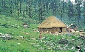A Gujjar Mandap on the high mountains in central Garhwal. 