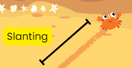 Crab forming Slanting line