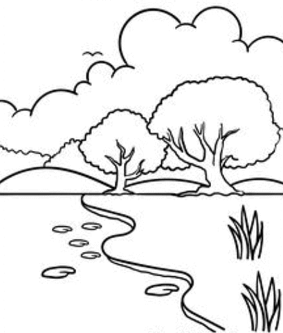 Printable Worksheet: Landscapes - 1 | Hands on Art & Craft - Class 1