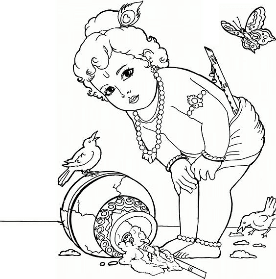 Printable Worksheet: Janmashtami - 1 - Class 1
