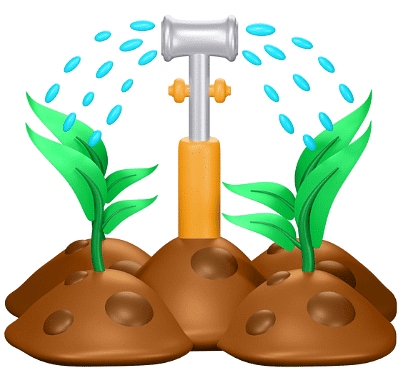 Irrigation through sprinklers