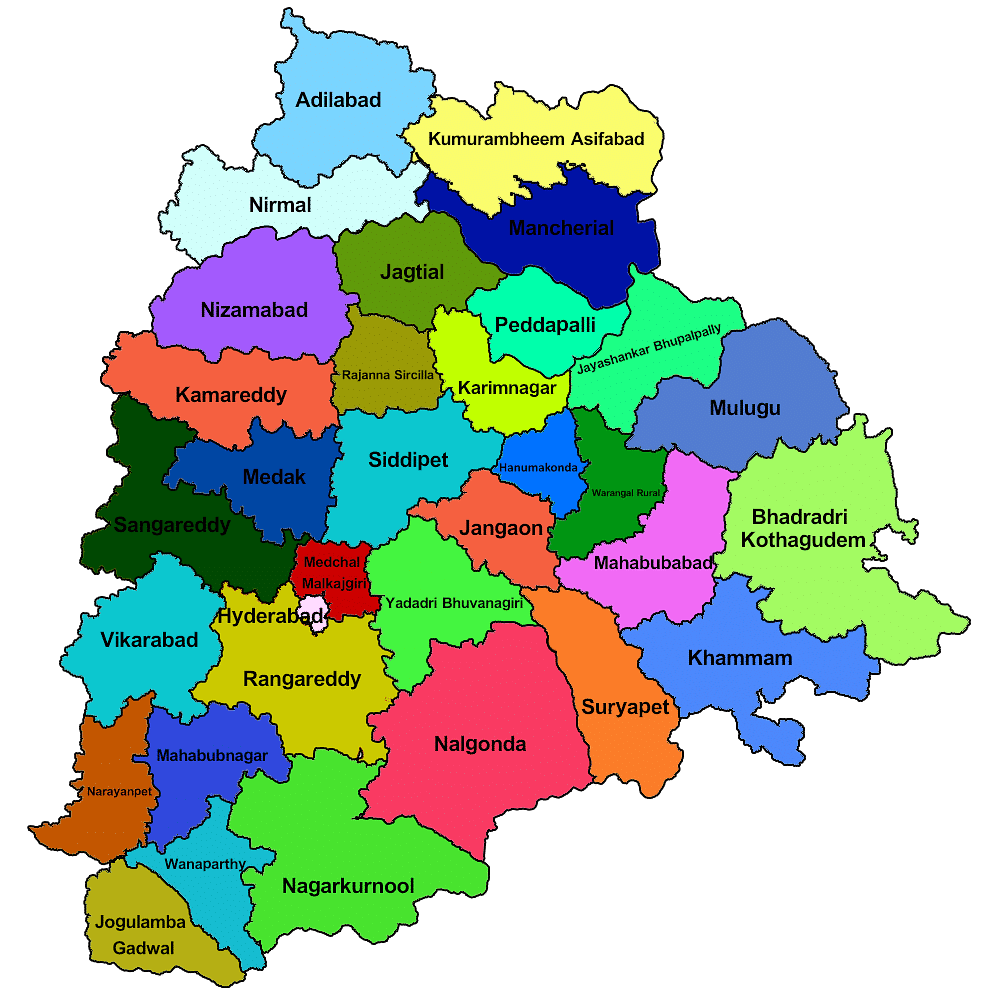 Districts | Telangana State PSC (TSPSC): Preparation Course - TSPSC (Telangana)