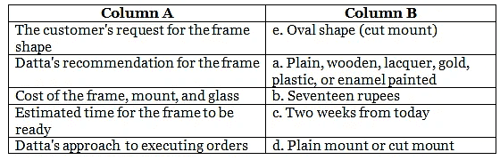 Worksheet with solutions: The Gold Frame Class 8 Worksheet English