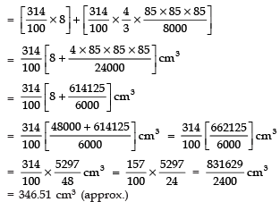 NCERT Solutions for Class 10 Maths Chapter 12 - Surface Areas and Volumes (Exercise 12.2)