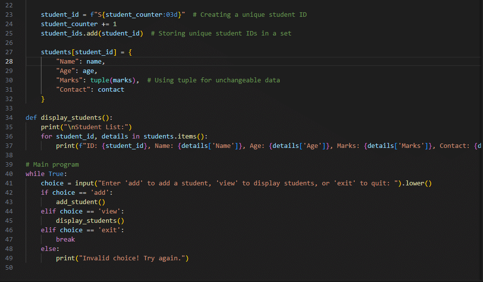 Project Solutions: Student Management System - Basics of Python ...