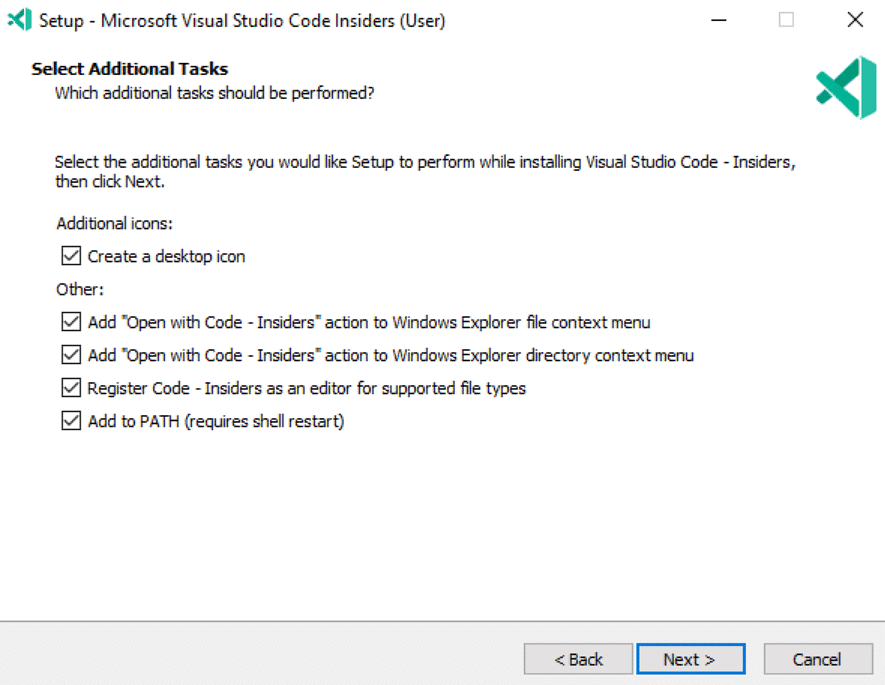 Check all of the boxes, and click Next 