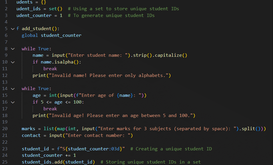 Project Solutions: Student Management System - Basics of Python ...