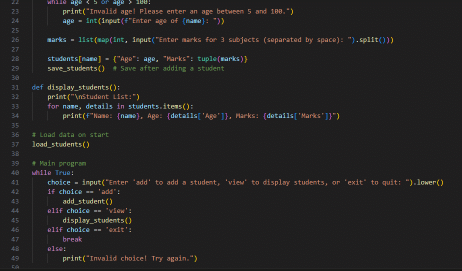 Project Solution: Student Management System P8 | Basics of Python - Software Development