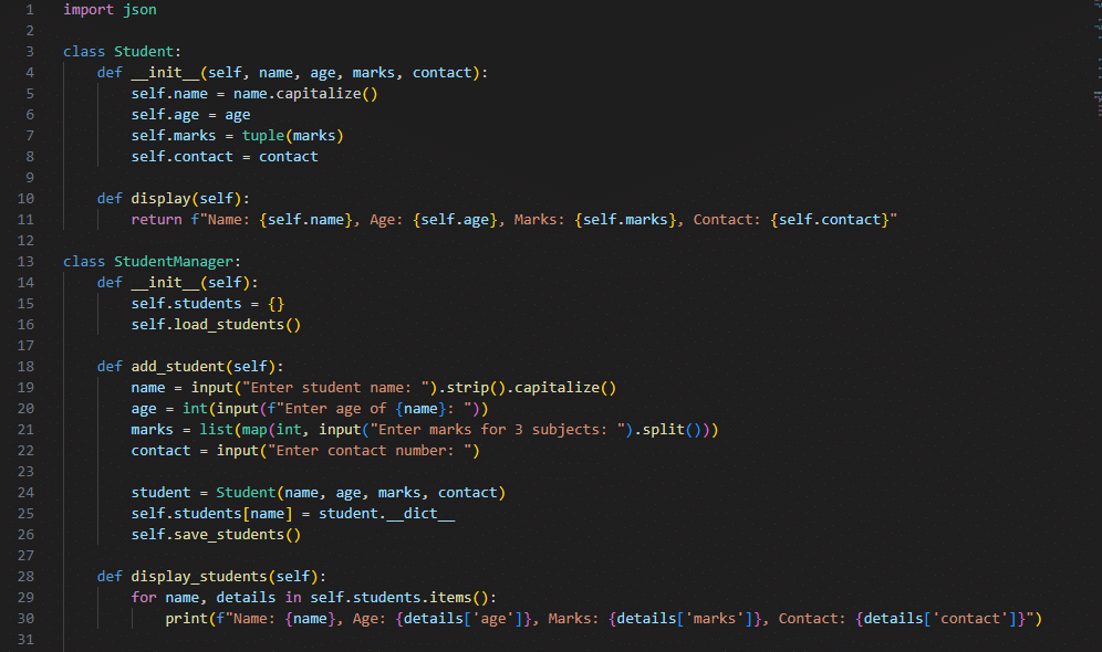 Project Solution Student Management System P9 - Basics of Python - Software