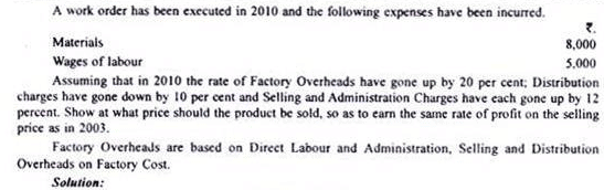 Calculation of Tender or Quotation - Overheads, Cost Accounting - B Com