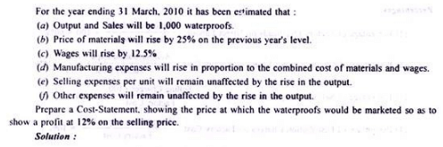 Calculation of Tender or Quotation - Overheads, Cost Accounting - B Com