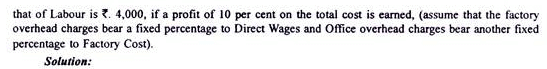 Calculation of Tender or Quotation - Overheads, Cost Accounting - B Com