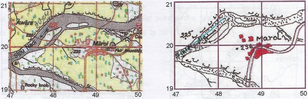 Q21: Give four figure grid reference of the temporary huts