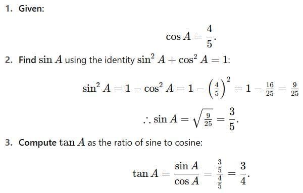Unit Test (Solutions): Introduction to Trigonometry | Mathematics (Maths) Class 10